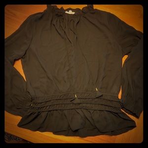 Socialite black sheer blouse XL